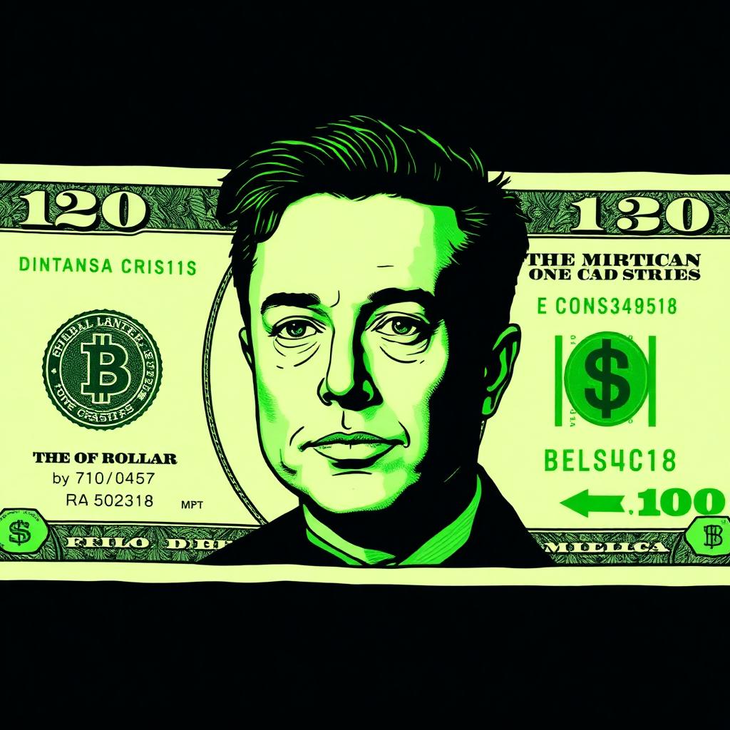 Stylized Elon dollar bill